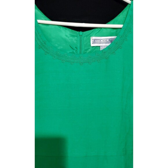 Green Linen Blend Shift Maxi Dress 8, Sleeveless Scoop Neck, Cottagecore Garden - Picture 5 of 13